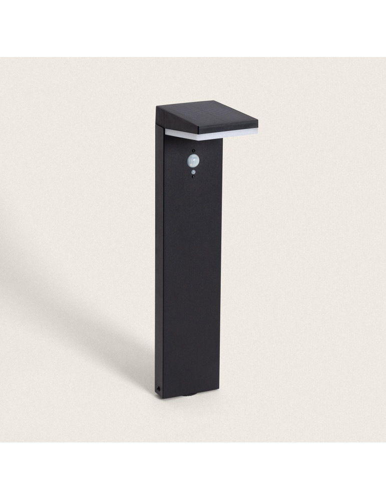 Balise Extérieure LED Solaire sur Pied 50cm Aluminium avec Détecteur de Mouvement Edwan