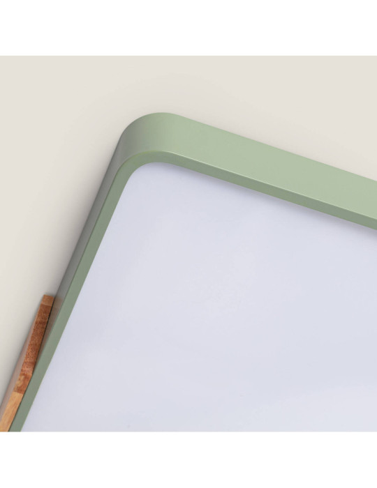 Plafonnier LED 30W Rectangulaire Bois et Métal 625x425 mm CCT Sélectionnable Semi-Dari