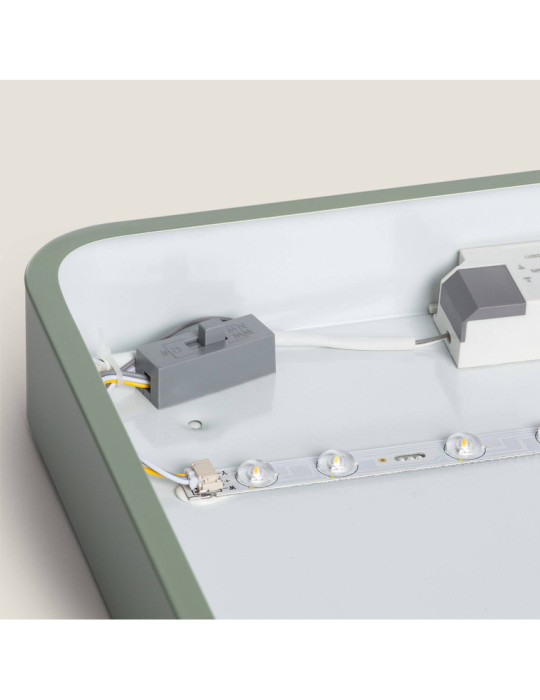 Plafonnier LED 30W Rectangulaire Bois et Métal 625x425 mm CCT Sélectionnable Semi-Dari