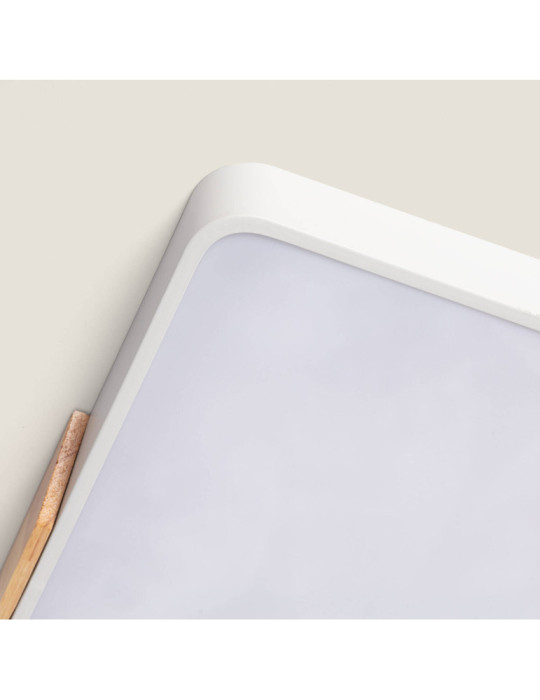 Plafonnier LED 30W Rectangulaire Bois et Métal 625x425 mm CCT Sélectionnable Semi-Dari