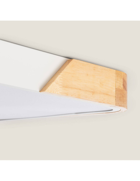 Plafonnier LED 30W Rectangulaire Bois et Métal 625x425 mm CCT Sélectionnable Semi-Dari
