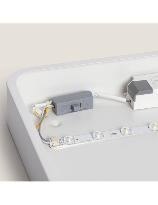 Plafonnier LED 30W Rectangulaire Bois et Métal 625x425 mm CCT Sélectionnable Semi-Dari