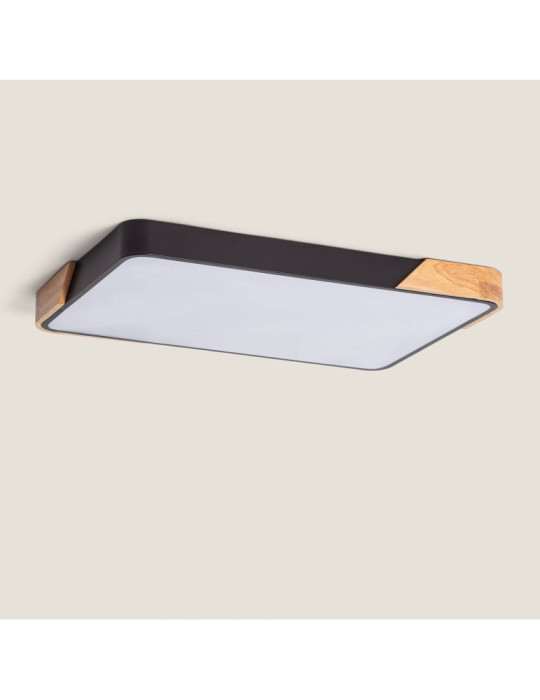 Plafonnier LED 30W Rectangulaire Bois et Métal 625x425 mm CCT Sélectionnable Semi-Dari