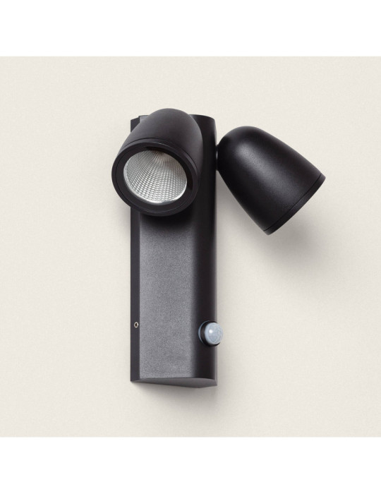 Applique Murale Extérieure LED 12W Aluminium avec Détecteur de Mouvement PIR Abel 2 Spots