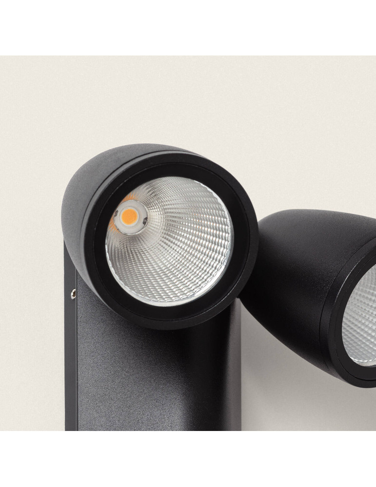 Applique Murale Extérieure LED 12W Aluminium avec Détecteur de Mouvement PIR Abel 2 Spots