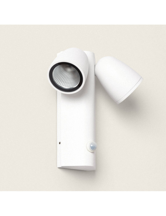 Applique Murale Extérieure LED 12W Aluminium avec Détecteur de Mouvement PIR Abel 2 Spots