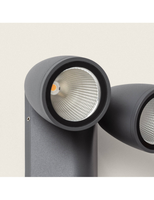 Applique Murale Extérieure LED 12W Aluminium avec Détecteur de Mouvement PIR Abel 2 Spots