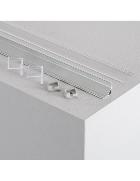 Profilé Aluminium Triangulaire d'Angle 2m pour Ruban LED jusqu'à 10mm