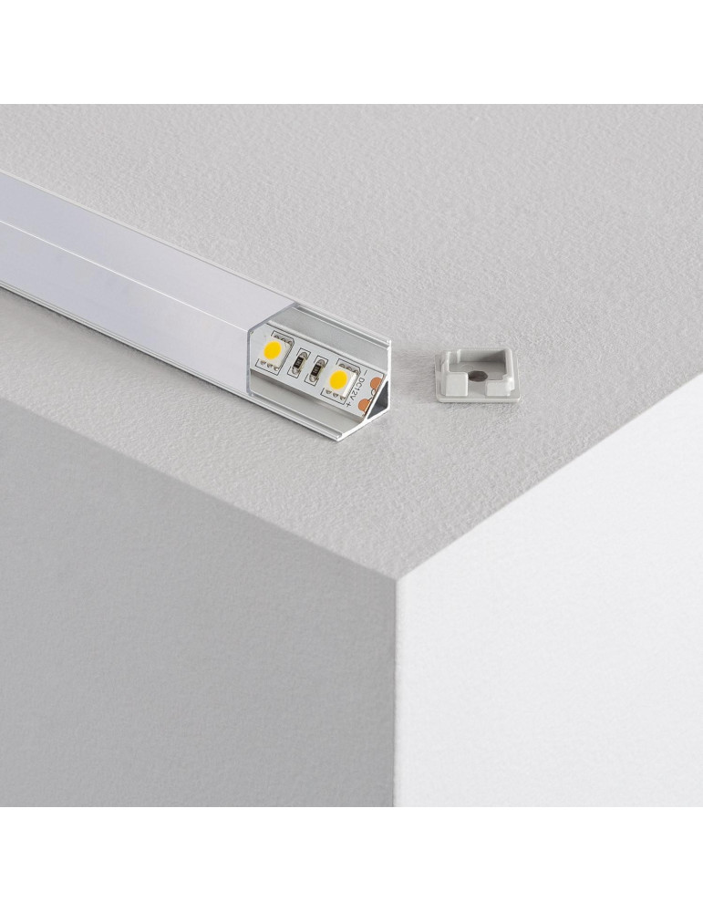 Profilé Aluminium Triangulaire d'Angle 2m pour Ruban LED jusqu'à 10mm