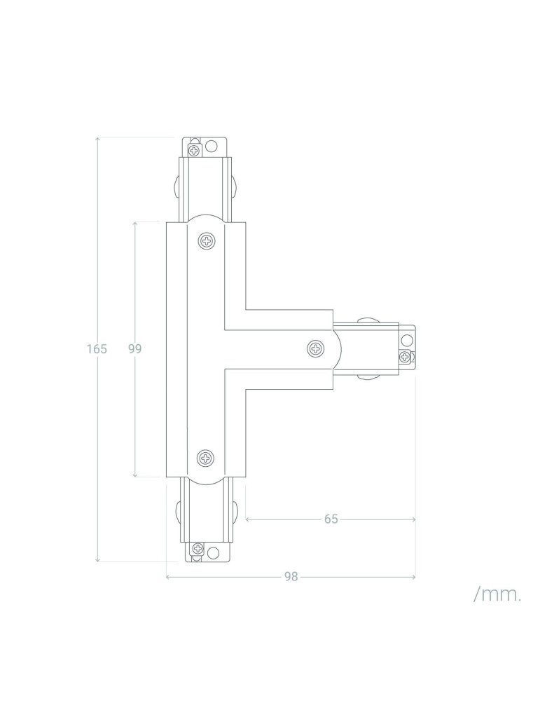 Connection Left Side Type T pour Rail Triphasé