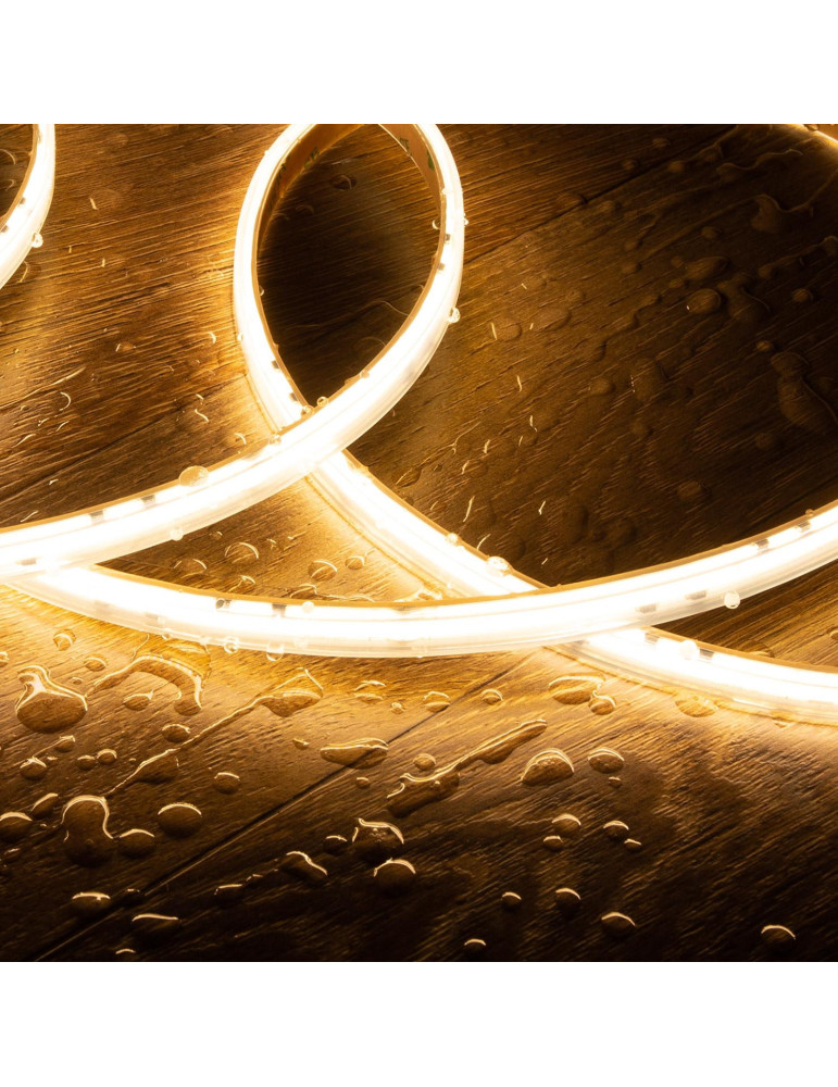 Ruban LED Dimmable Auto-redressement 220V AC COB Silicone FLEX 560 LED/m 1250 lm/m IP65 Largeur 10mm Coupe tous les 10 cm