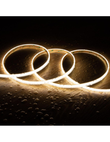 Ruban LED Dimmable Auto-redressement 220V AC COB Silicone FLEX 560 LED/m 1250 lm/m IP65 Largeur 10mm Coupe tous les 10 cm