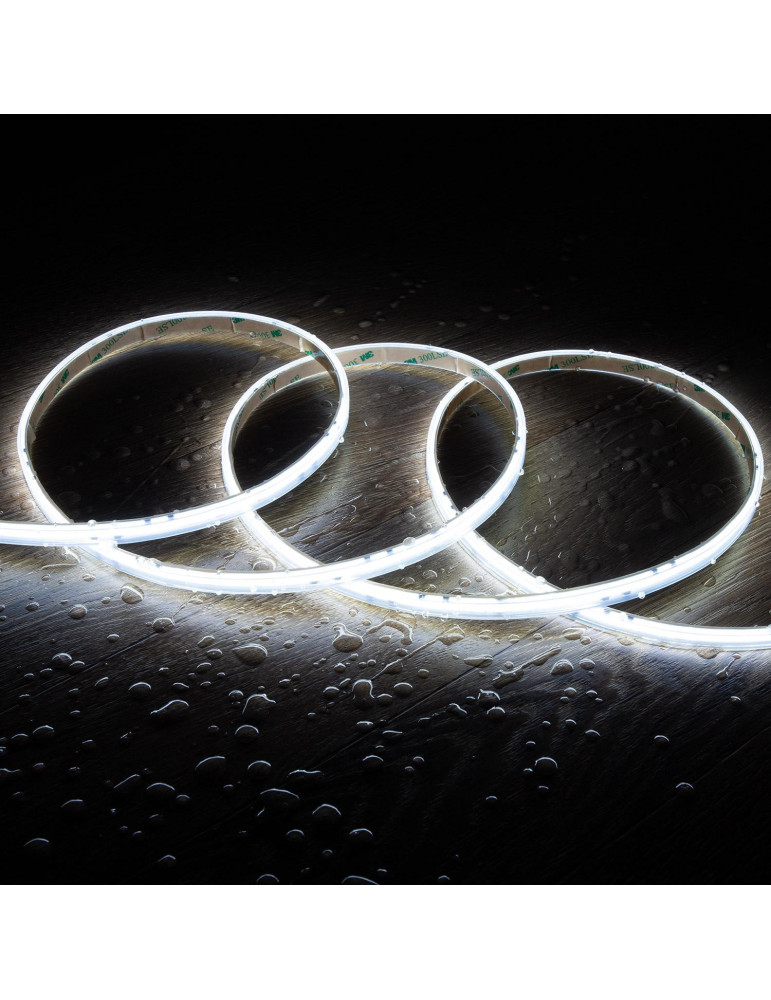 Ruban LED Dimmable Auto-redressement 220V AC COB Silicone FLEX 560 LED/m 1250 lm/m IP65 Largeur 10mm Coupe tous les 10 cm