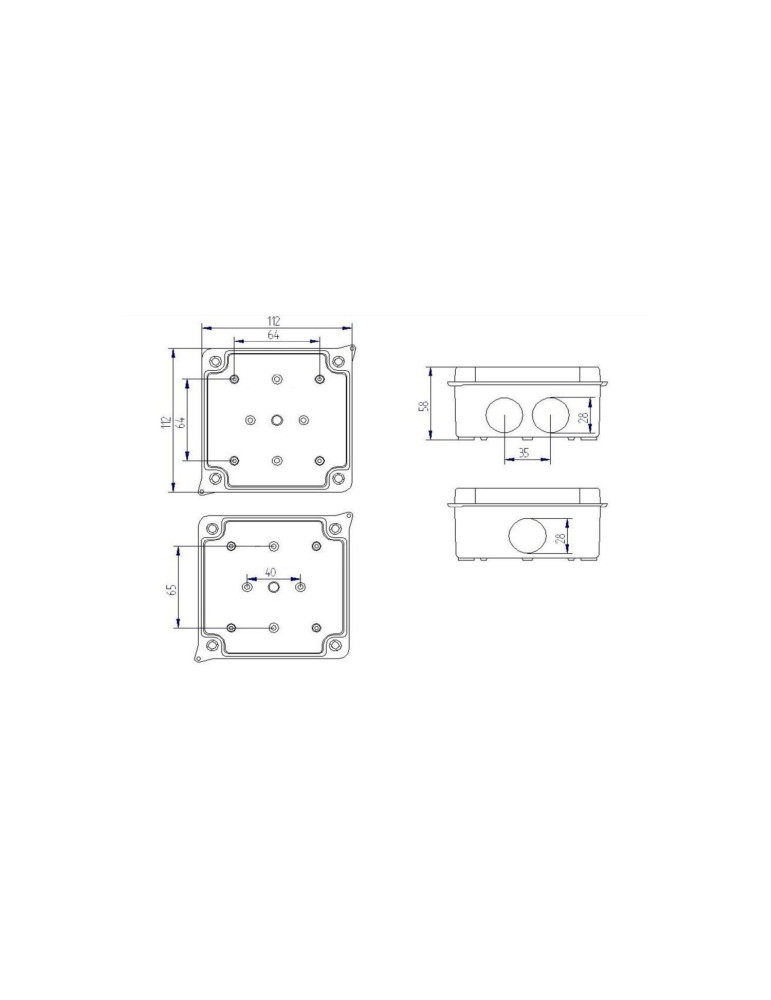 Boîte de Dérivation Étanche en Saillie IP55 113x113x60 mm