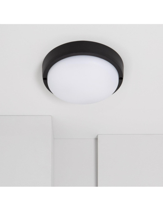 Plafonnier LED Extérieur Rond 25W Hublot Black IP65 Ø175 mm
