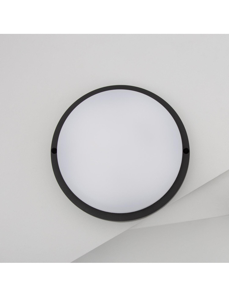 Plafonnier LED Extérieur Rond 25W Hublot Black IP65 Ø175 mm