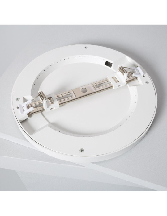 Dalle LED Ronde 18W CCT Sélectionnable Slim Surface avec Détecteur de Présence PIR Coupe Ajustable Ø75-205 mm