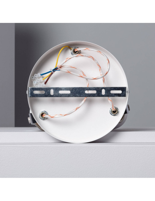 Plafonnier Rond Orientable Métal et Bois Mara 3 Spots