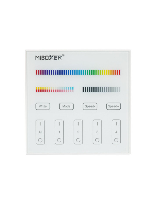 Télécommande Murale RF pour Variateur LED RGB + CCT 4 Zones MiBoxer B4