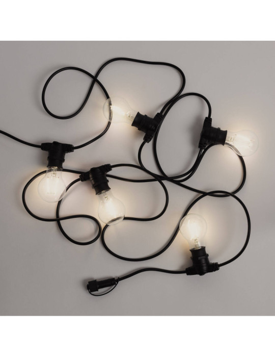 Kit Guirlande Lumineuse Extérieure IP44 5m Noire + 5 Ampoules Filament LED B22 6W G95