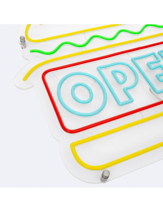 Enseigne Néon LED  "OPEN" Burguer