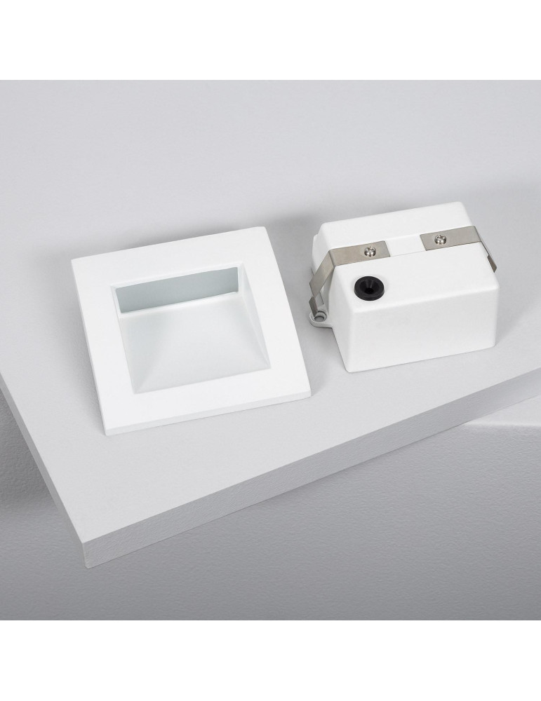 Balise LED Extérieure 4W Encastrable au Mur Carrée Natt Blanche