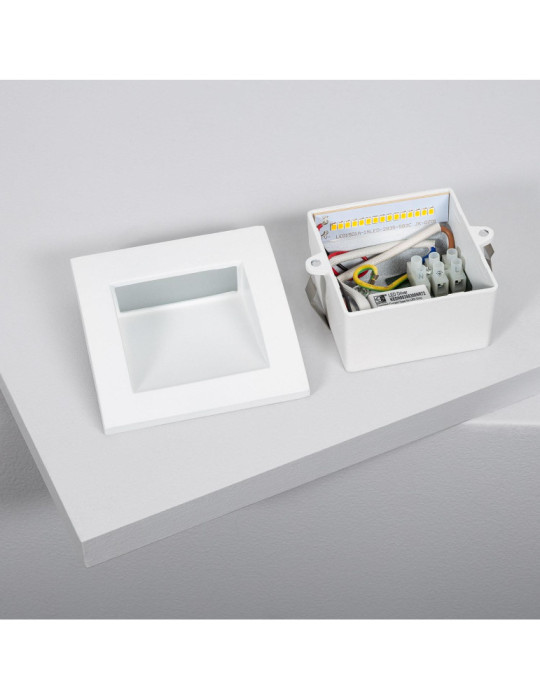 Balise LED Extérieure 4W Encastrable au Mur Carrée Natt Blanche