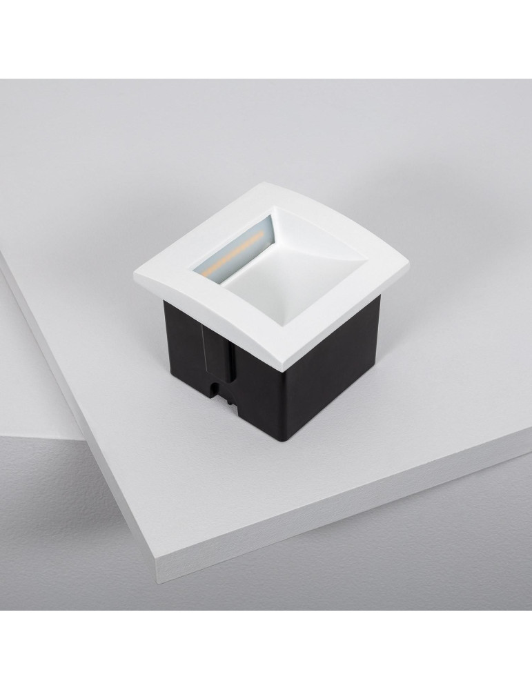 Balise LED Extérieure 4W Encastrable au Mur Carrée Natt Blanche