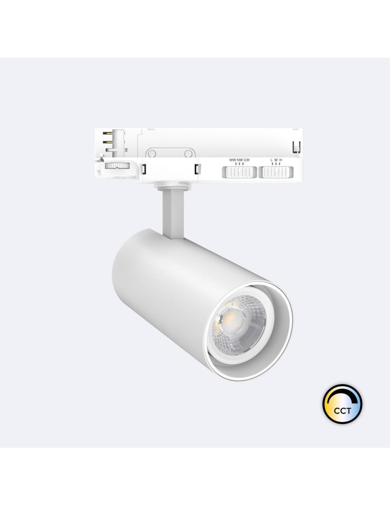 Spot LED sur Rail Triphasé 30W Fasano Dimmable CCT Blanc