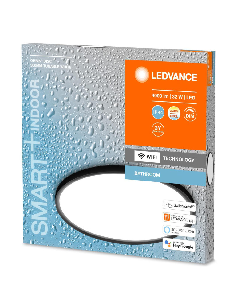 Plafonnier LED Rond Ø500 mm 32W pour Salle de Bain CCT Smart+ WiFi ORBIS IP44 LEDVANCE 4058075573635