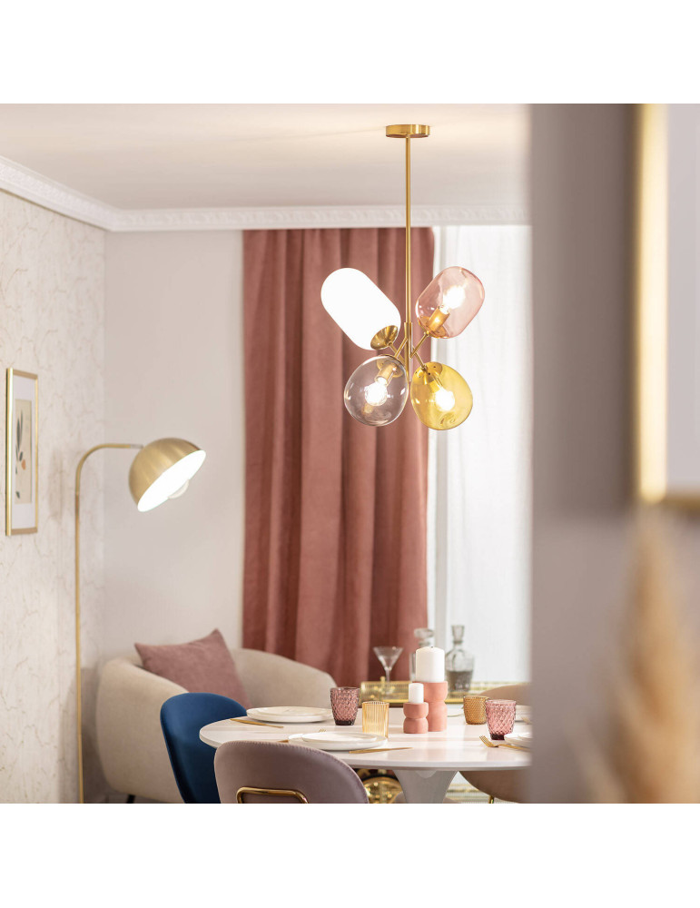 Suspension Métal et Verre Papallona