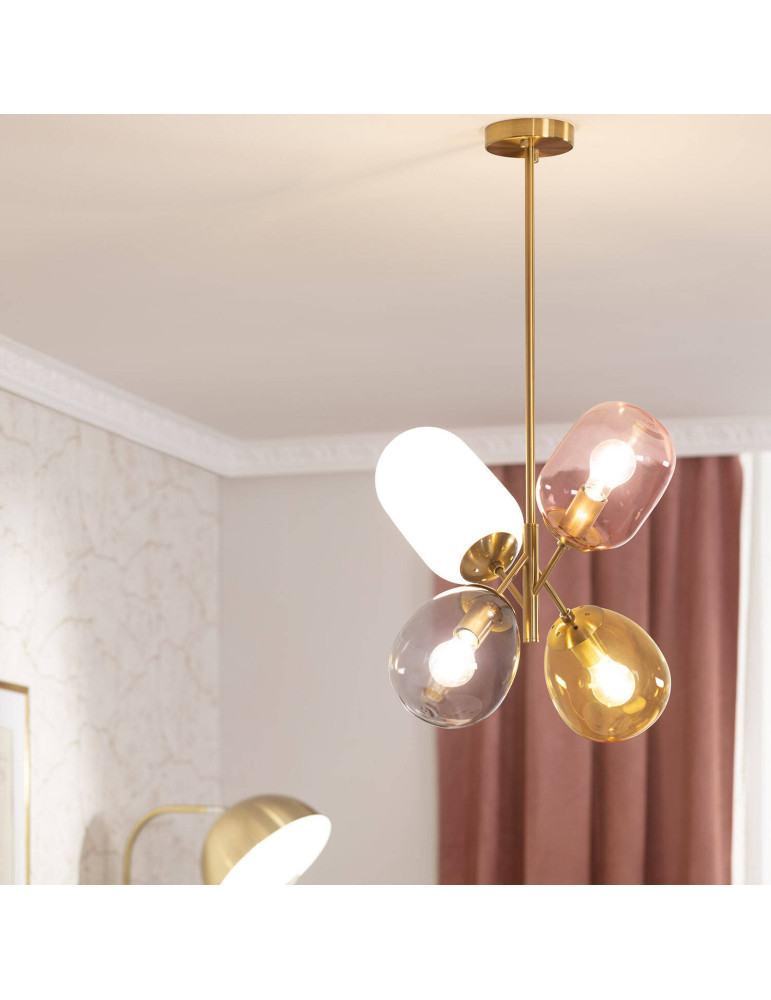 Suspension Métal et Verre Papallona