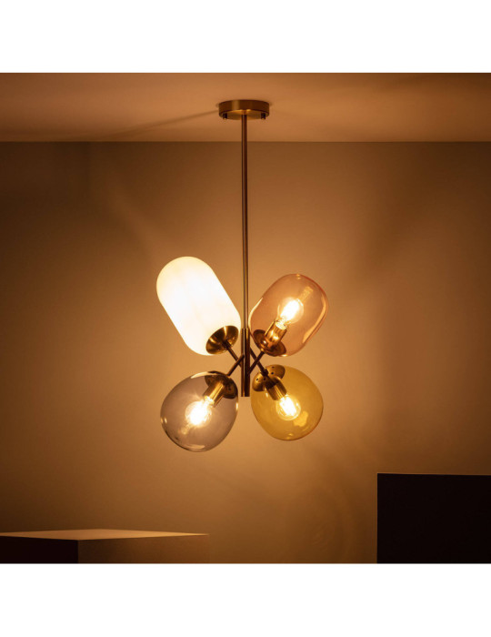 Suspension Métal et Verre Papallona