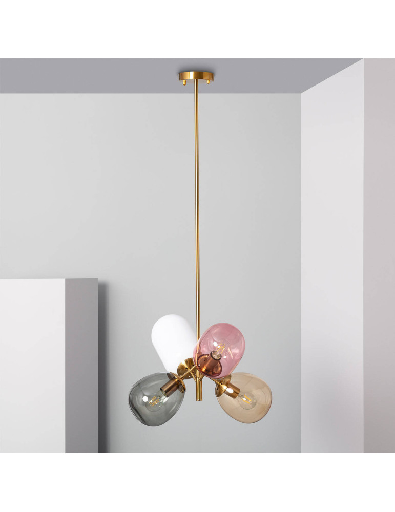 Suspension Métal et Verre Papallona