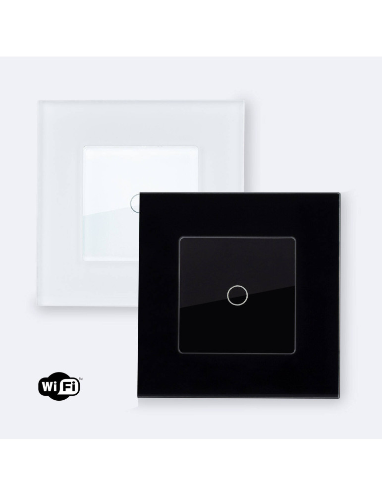 Interrupteur WiFi Tactile Simple avec Cadre Verre Modern