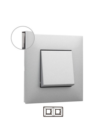 Plaque de Finition 2 Éléments Aluminium LEGRAND Valena Next 741032