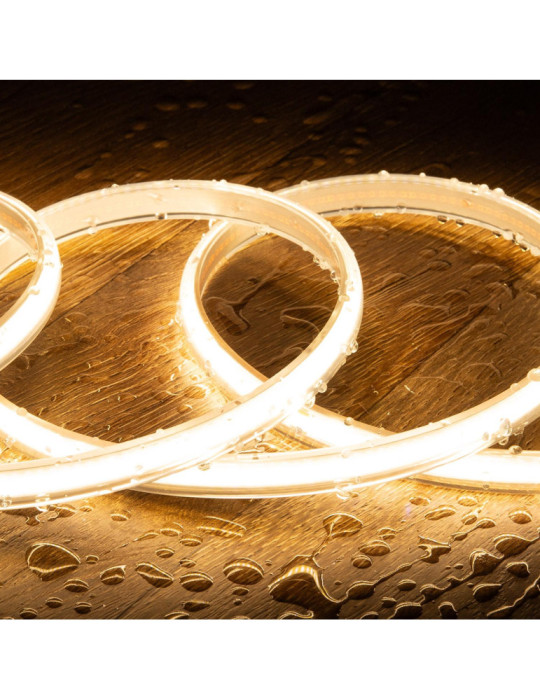 Ruban LED 220V COB 320 LED/m Blanc Chaud IP65 CRI90 Largeur 12mm Coupe tous les 50cm