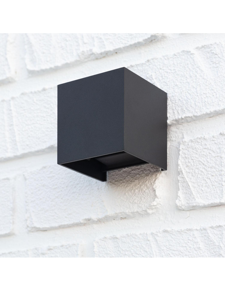 Applique Murale LED Extérieure Aluminium Eros 6W Éclairage Double Face Noire