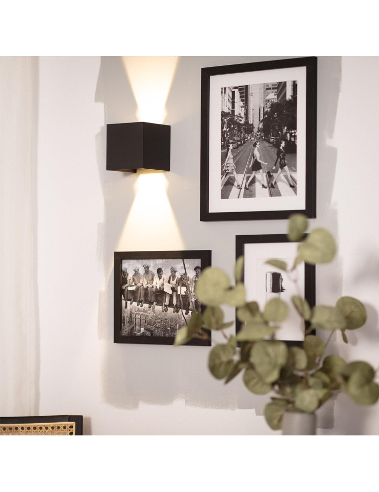 Applique Murale LED Extérieure Aluminium Eros 6W Éclairage Double Face Noire