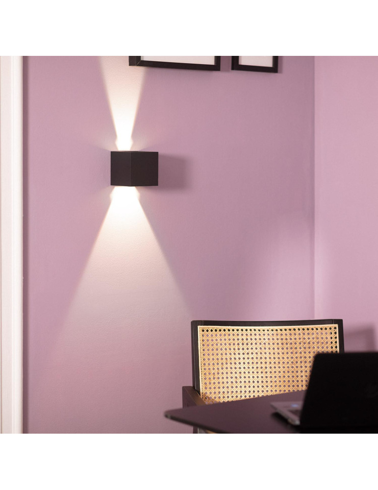 Applique Murale LED Extérieure Aluminium Eros 6W Éclairage Double Face Noire