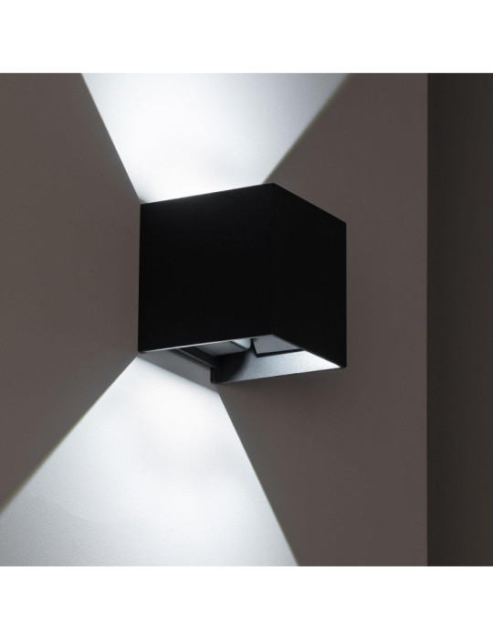 Applique Murale LED Extérieure Aluminium Eros 6W Éclairage Double Face Noire