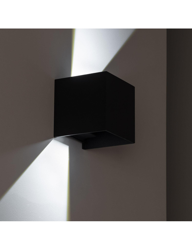 Applique Murale LED Extérieure Aluminium Eros 6W Éclairage Double Face Noire