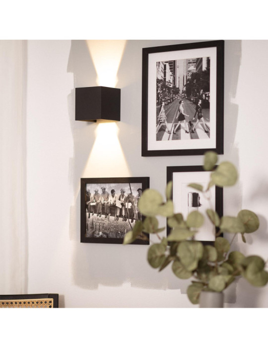 Applique Murale LED Extérieure Aluminium Eros 6W Éclairage Double Face Noire