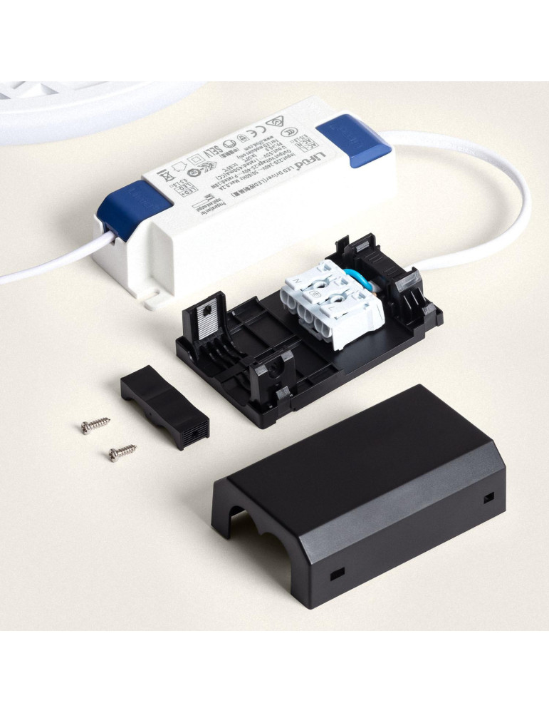 Dalle LED Ronde 18W en Saillie Coupe Ajustable Ø50-190 mm avec Boîtier de Connexions