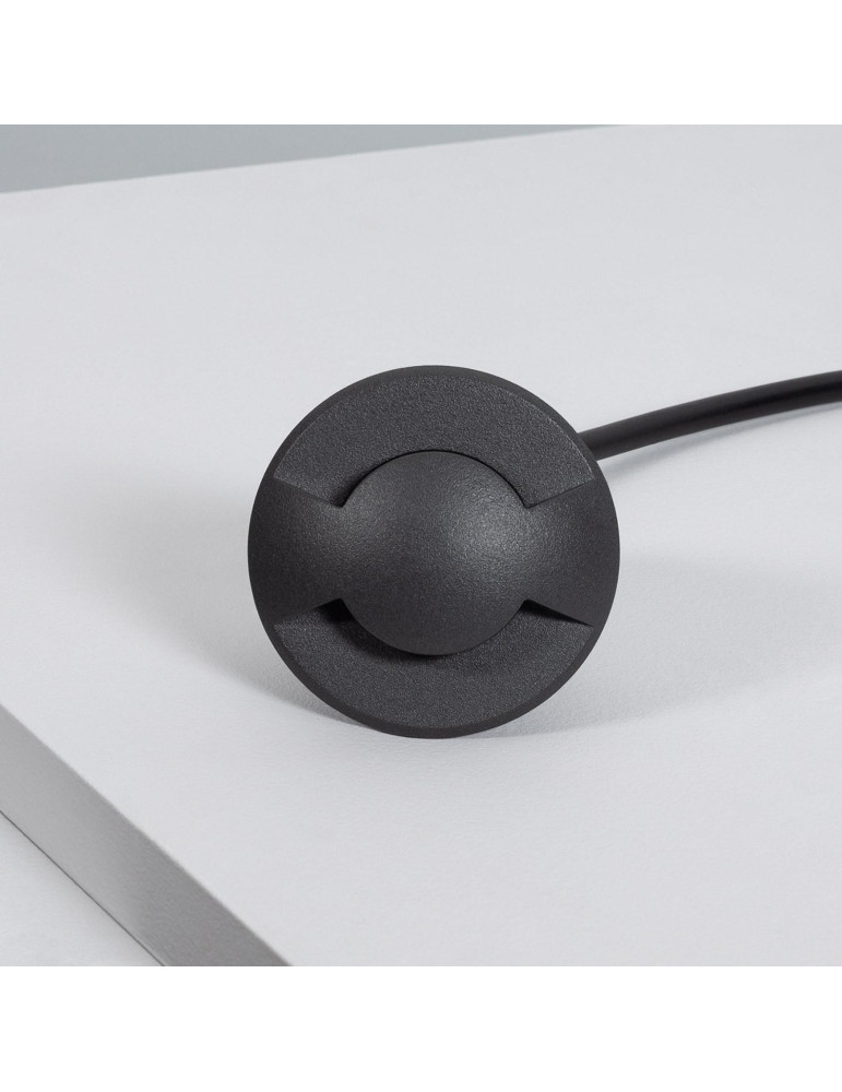 Balise Extérieure LED Encastrable Sol 2L 24V DC Loto Noire