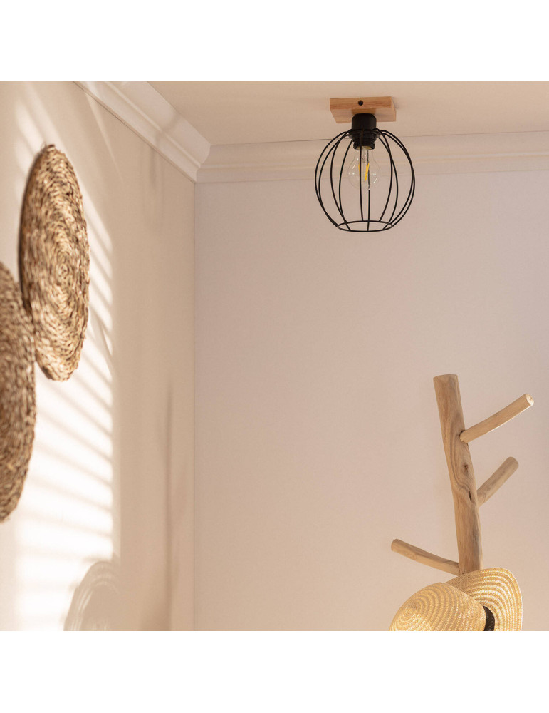 Plafonnier Bois et Métal Topka