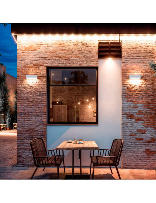 Balise LED Extérieure 3W En Saillie au Mur Rectangulaire Tunez Blanche