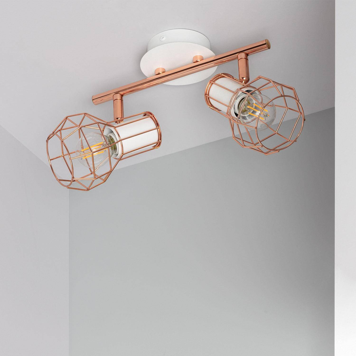 Plafonnier Orientable Aluminium Lada 2 Spots Cuivre