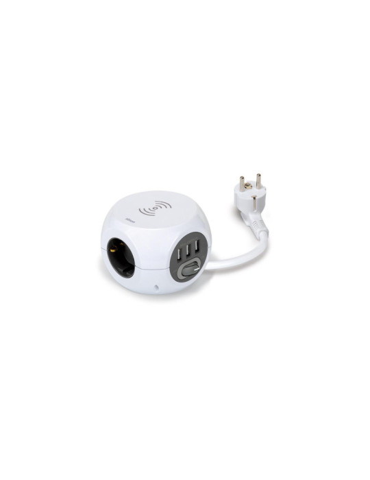 Bloc Multiprise Combiball avec chargement à Induction 3 Prises Type F Schuko + 3 USB-A 1.4m SIMON BM516302