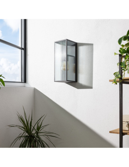 Aplique de Pared Exterior Metal y Cristal Big Taiga